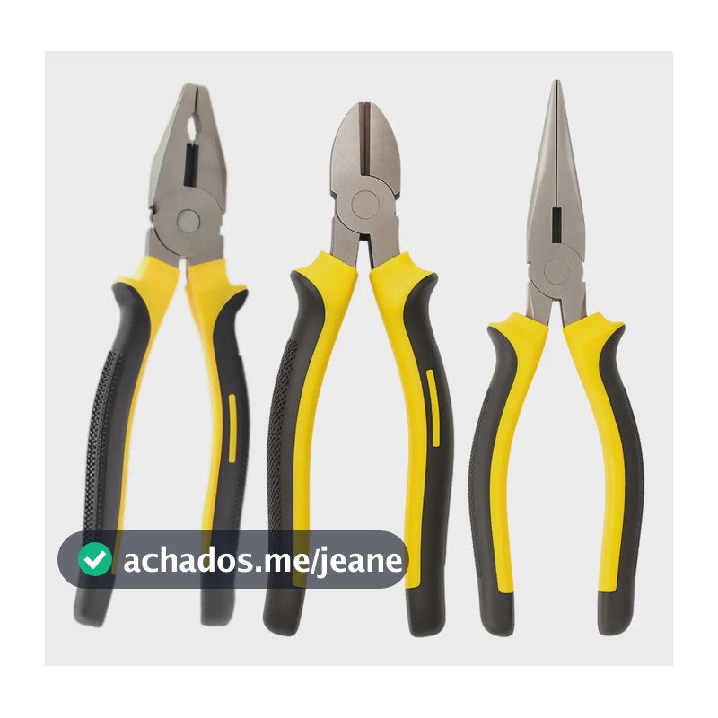 Kit 3x Alicate Para Trabalho (resistente E Durável) 8 - 6pol