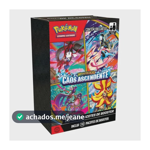 Combo Booster Caos Ascendente Pokémon Mini Booster Box Pokémon Estampas Ilustradas Português