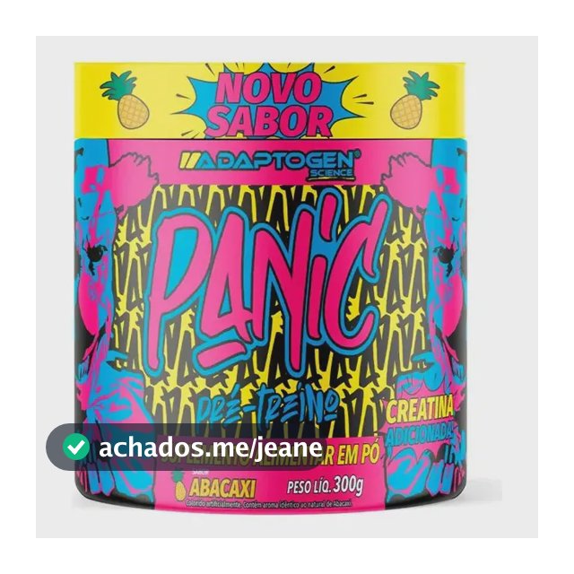 Pré-treino Adaptogen Panic 300g Abacaxi com Creatina e Cafeína