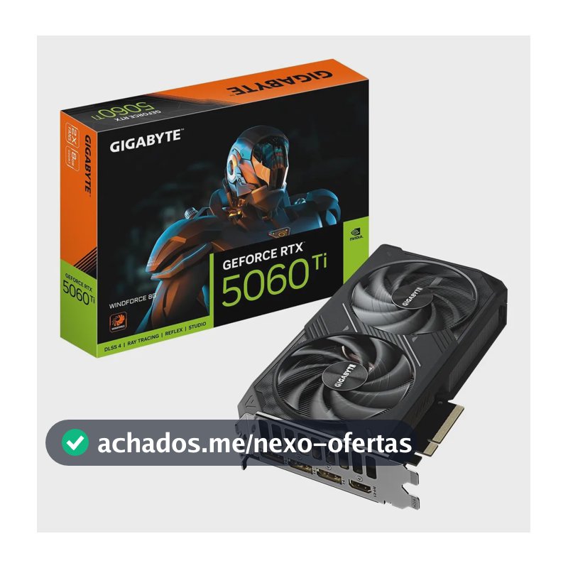 Placa De Vídeo Gigabyte Rtx 5060 Ti Windforce 2x 8gb Gddr7