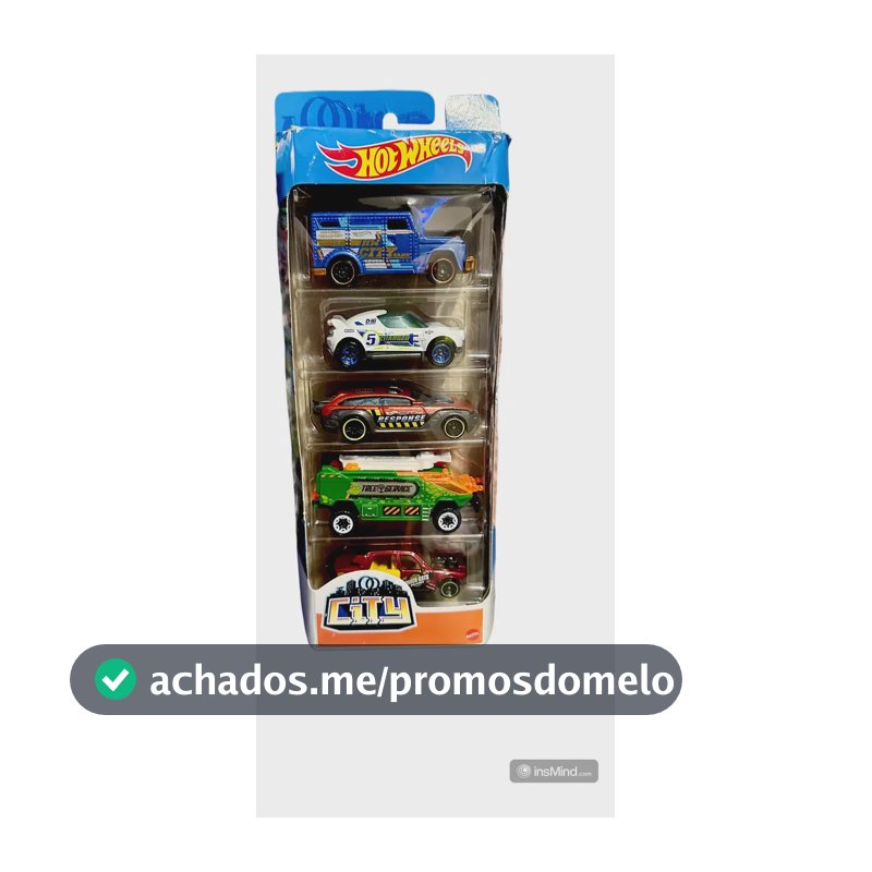 Kit Pacote 5 Carrinhos Miniatura Hot Wheels Mattel
