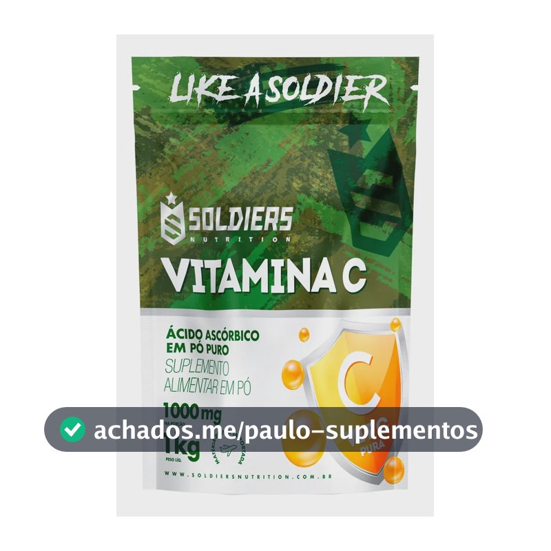 Vitamina C Em Pó Ácido Ascóbico 1Kg 100% Puro Soldiers Nutrition Bem-Estar Energia