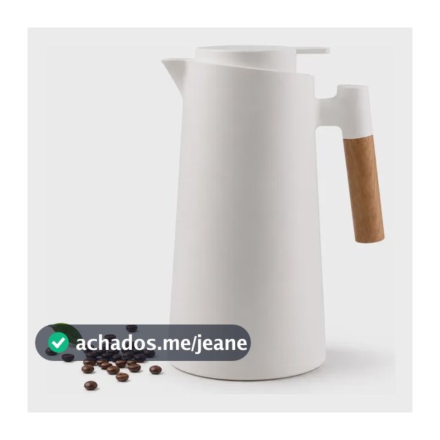 Garrafa Café Térmica 1 Litro Chá Cabo Madeira De Mesa Branco Luxo