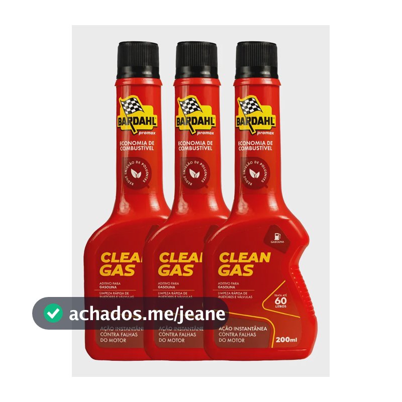 Kit 3 Aditivos Combustivel Clean Gas Gasolina Bardahl 200ml