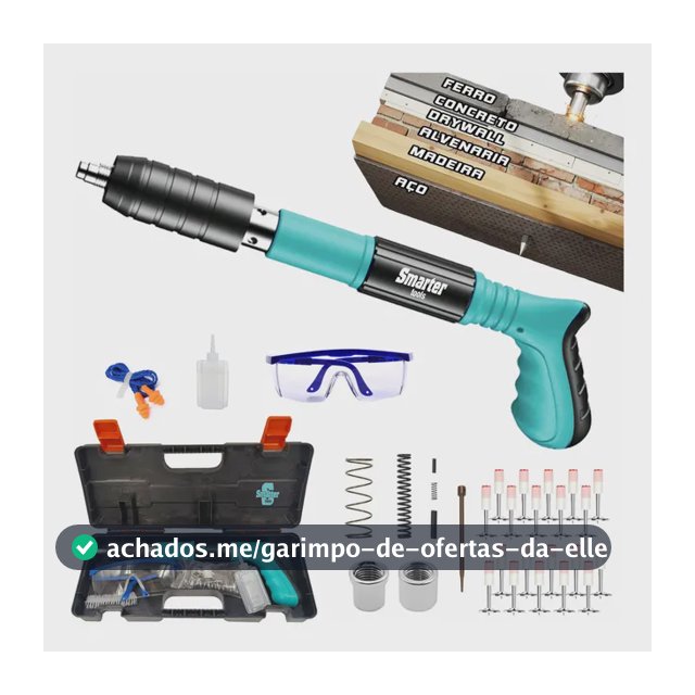 Pistola Fixação Finca Pino Ação Direta Pregos Epi Maleta Pinador Pregador Grampeador Rebitador De Prego Pressão Manual Ferramenta Para Drywal Gesso Concreto Aço Parede Forro PVC Grampo Smarter Tools