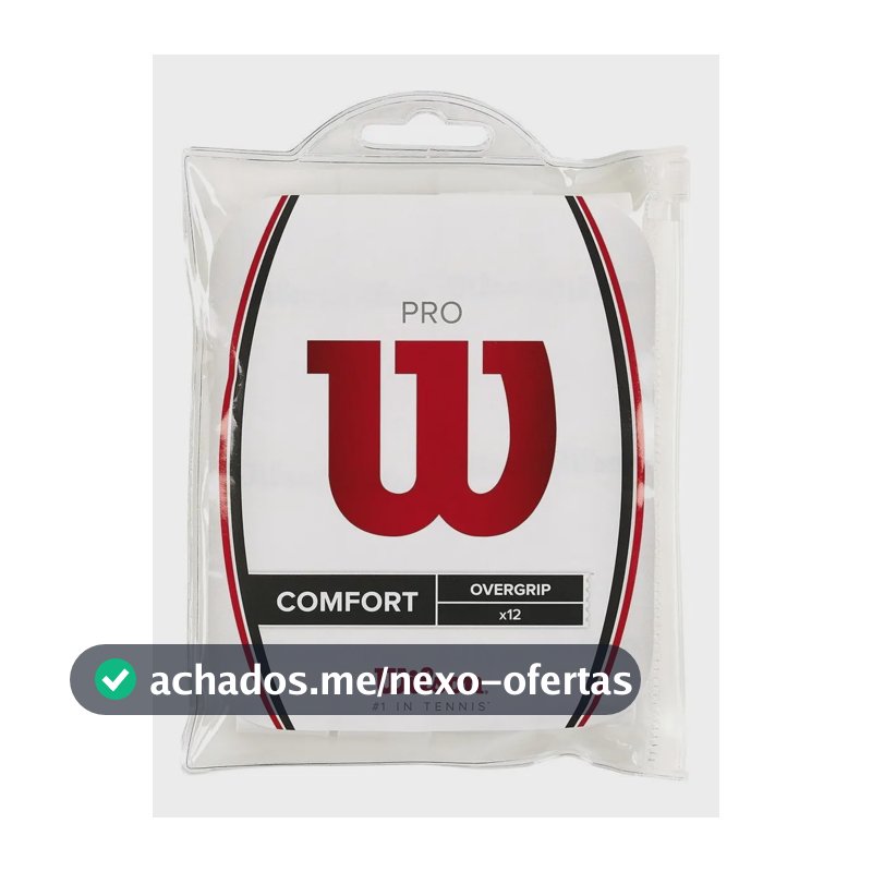 Overgrip Wilson Profile Comfort Branco 12 Unidades Para Raquete de Tênis e Beach Tennis