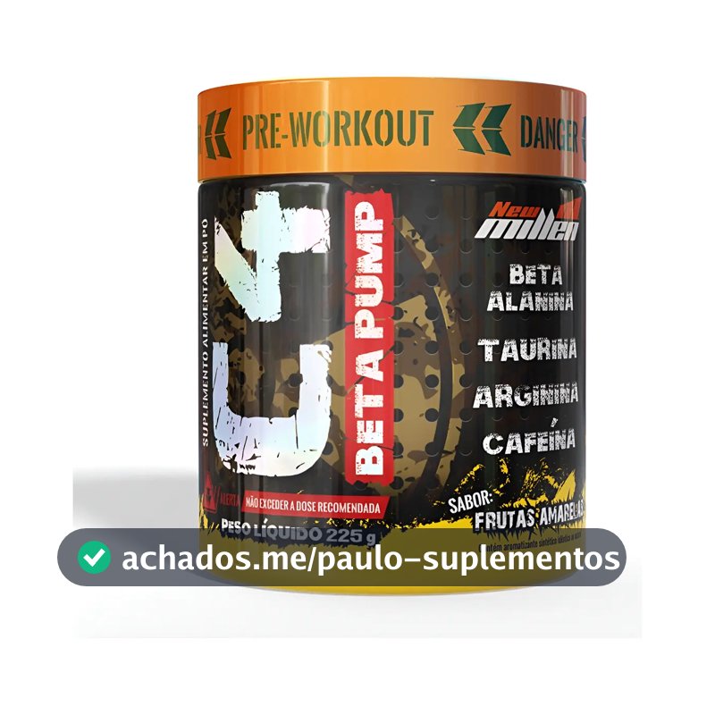 Pré Treino C4 Beta Pump Pote 225g Frutas Amarelas New Millen
