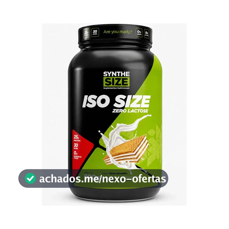 Ganho Muscular Iso Size Free Lactose 900g Whey Synthesize Sabor Baunilha