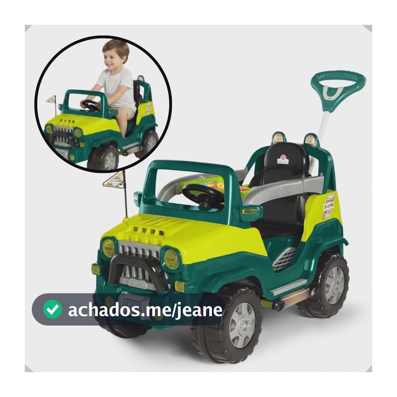 Carrinho Passeio E Pedal Calesita Diipi Com Empurrador 2em1 Verde
