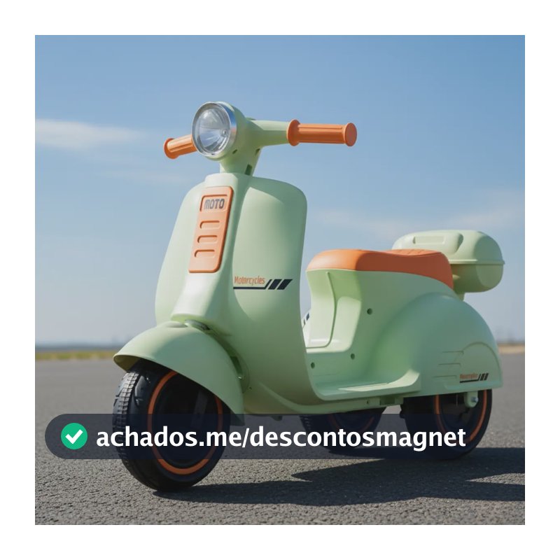 Mini Scooter Moto Elétrica Frente E Ré Bateria 6v Som E Luz Cor Verde-claro Voltagem Do Carregador 127/220v