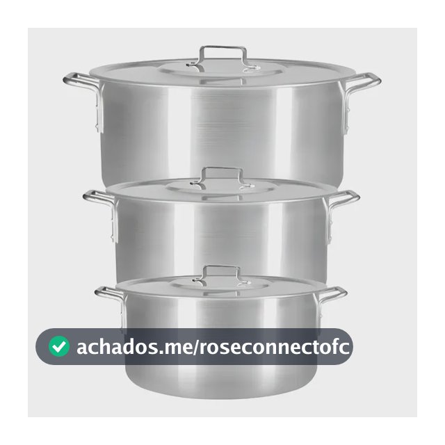 Kit 3 Panelas Feijoada Caldo Alumínio 23 cm 25 cm 27 cm