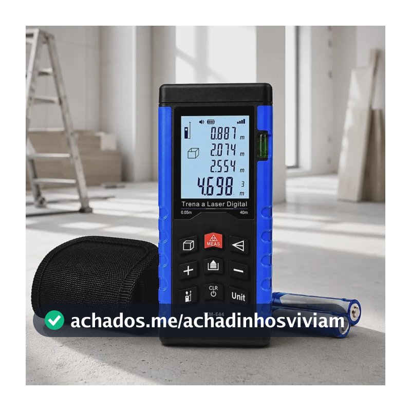 Trena Laser Digital 40m Medidor Distância Área e Volume Profissional Alta Precisão Medição Rápida