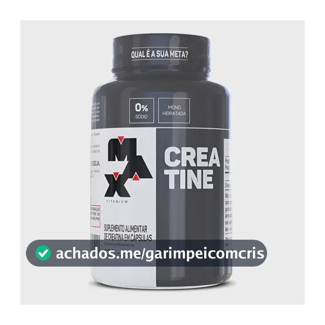 Creatina Max Titanium monohidratada micronizada pura em cápsula Sem sabor de 120 un