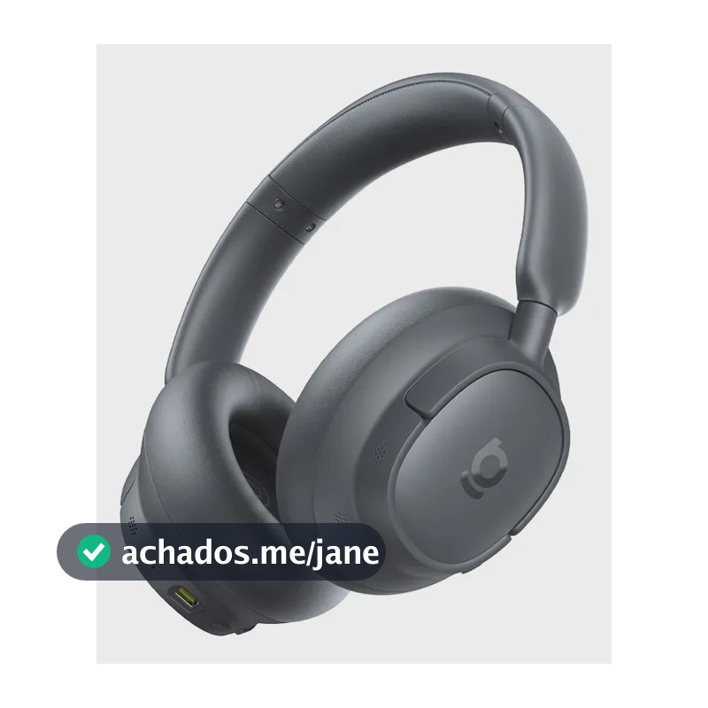 Headphone Baseus Bass BH1 NC Cinza com ANC, Áudio Hi-Res e até 80h de Bateria