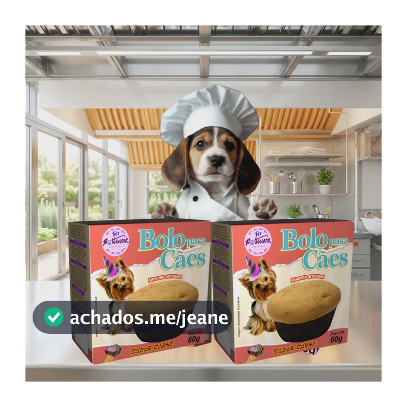 Kit C/ 2  Bolo De Aniversario Para Caes Sabor Carne 60gr