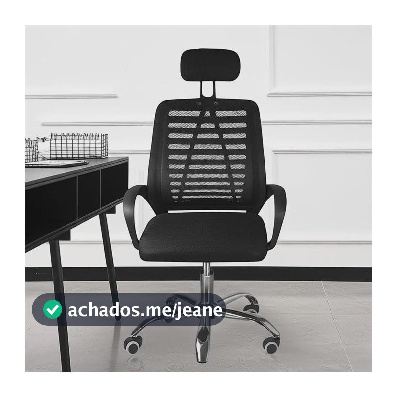 Cadeira Escritório Giratória Office Zebra Estofado Mesh Cor Preto