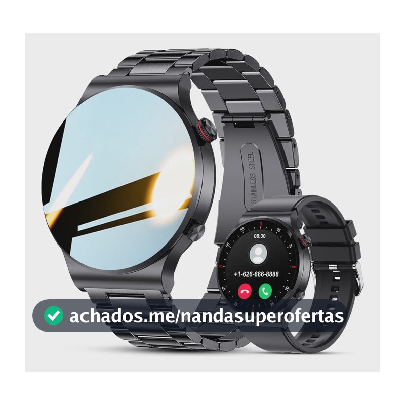 Smartwatch FoxBox Sport com Tela HD de 1.39" para Chamadas Bluetooth e Saúde