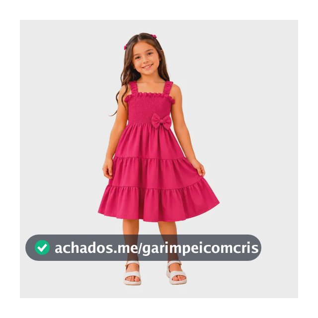 Vestido Infantil Midi Mr Modas Três Marias Com Laço