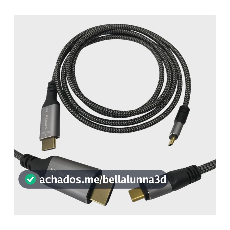 Cabo Usb-c Para Hdmi 4k 60hz Ouro Thunderbolt 3 De 3 Metros Gold