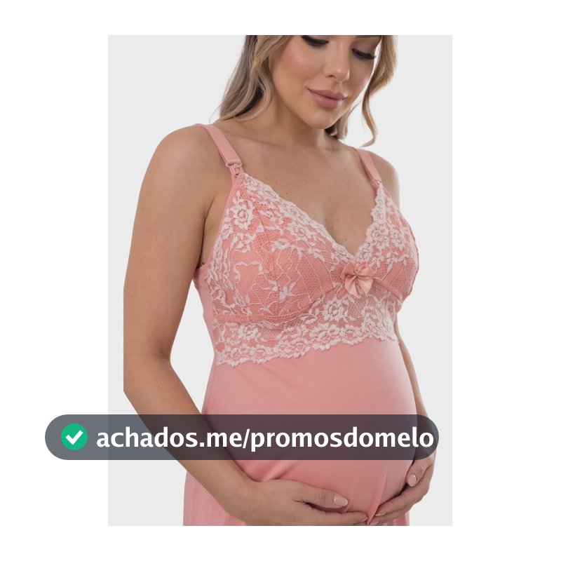Camisola Amamentação Bicolor Longa Gestante Maternidade Rosa Bebe Liso Gg