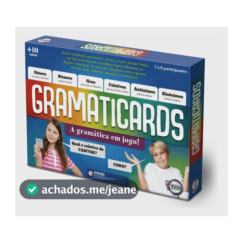 Jogo De Cartas Gramaticards Jogo Educativo De Gramática Toia