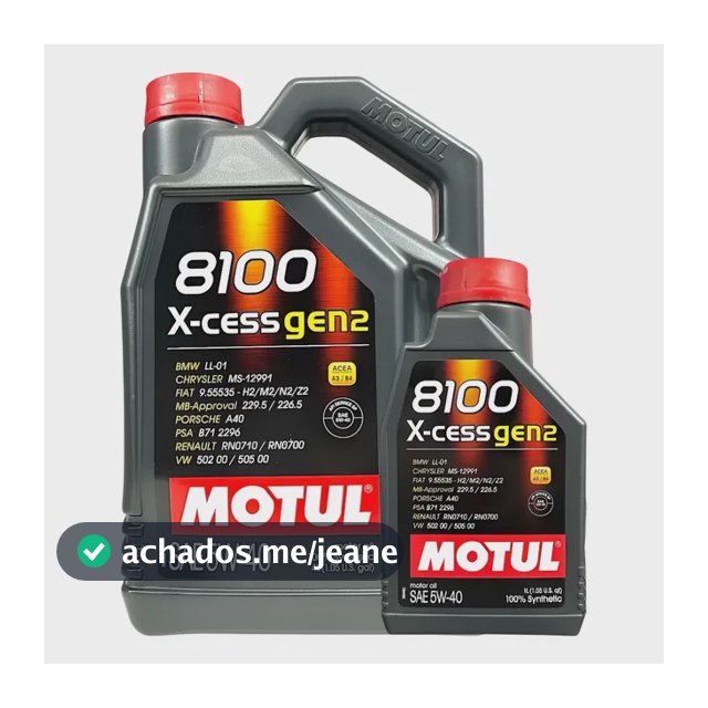 Óleo Motor Motul 8100 X-cess Gen2 5w40 Sintético 5 Litros
