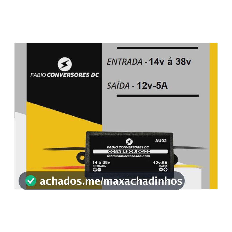 Conversor de Tensão Fabio AU02 24V para 12V 60W Alta Eficiência