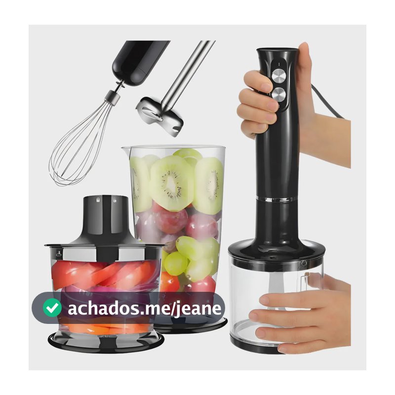 Mixer Vertical Turbo 4em1 Moedor Processador Alimentos Inox  Preto 127v