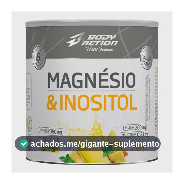 Mineral/vitamina Bodyaction Nutri Science Magnésio E Inositol Taurina Melatonina 210g Em Pó Sabor Abacaxi Com Hortelã X 210g