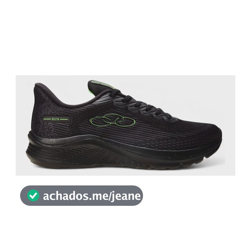 Tênis Esportivo Masculino Delta Olympikus Preto/green Liso 39 Br
