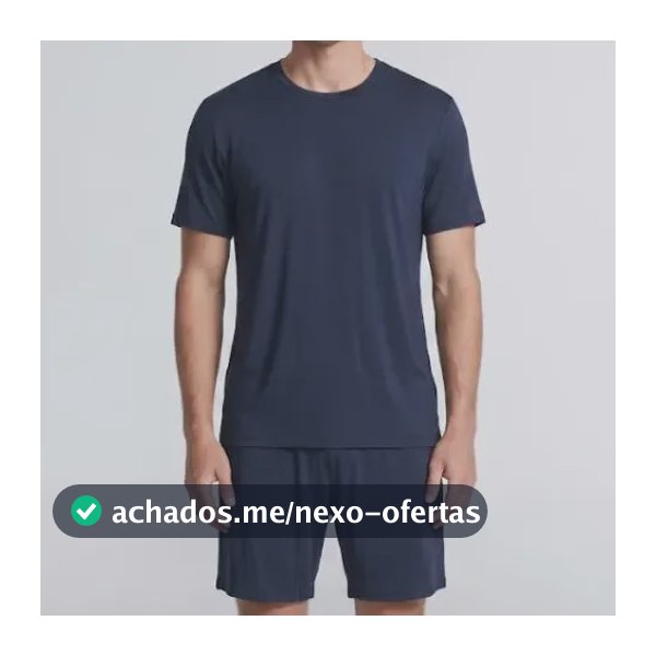 Conjunto De Pijama Masculino Sleepin Insider Azul-marinho Liso G
