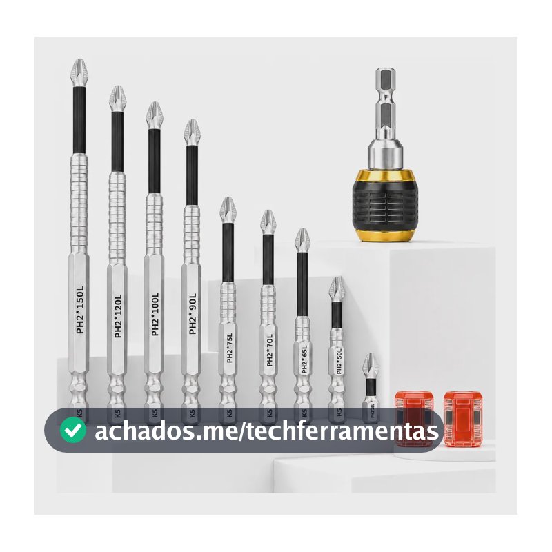Kit 9 Ponta Bits Magnéticas K5 Ph2  Parafusadeira