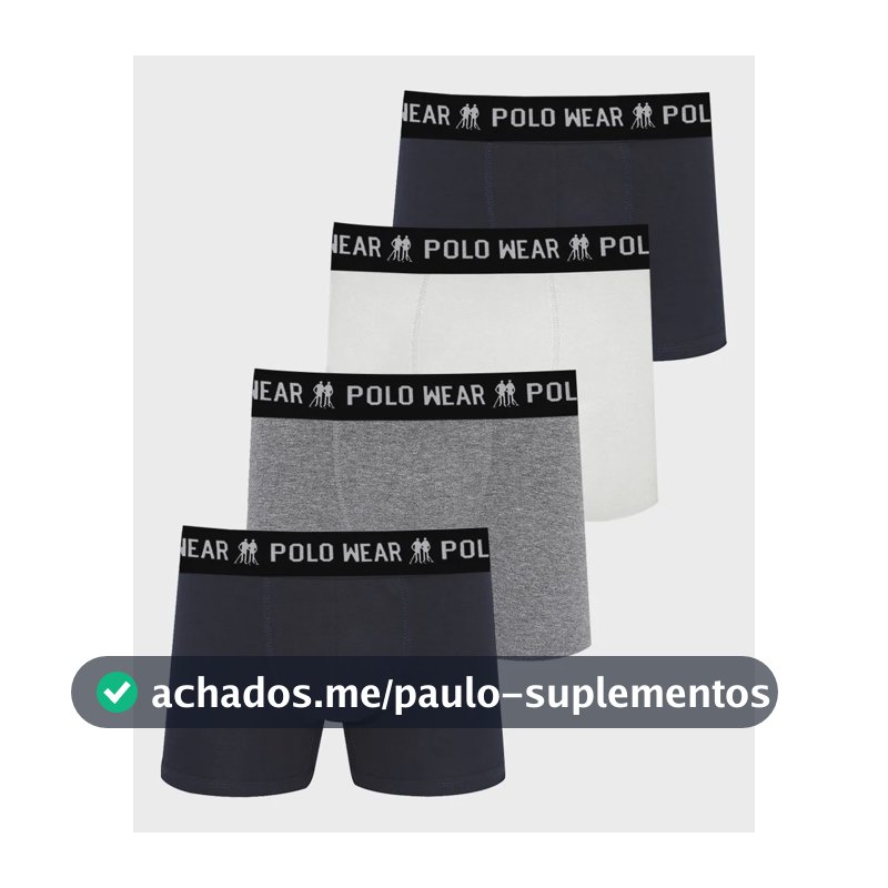 Kit 4 Cuecas Algodão Polo Wear Sortido Sortido Liso M