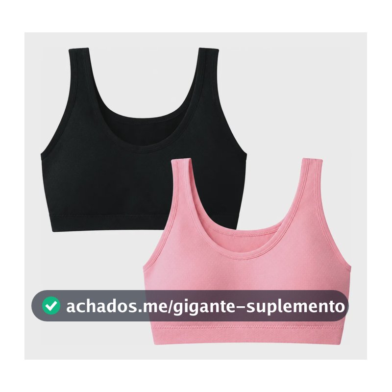 Kit 2 Top Nadador Fitness Com Bojo Costura Reforçada Fitness Preta-rosa M