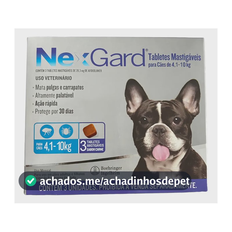 Nexgard Antipulgas E Carrapatos 4kg A 10kg - 3 comprimidos