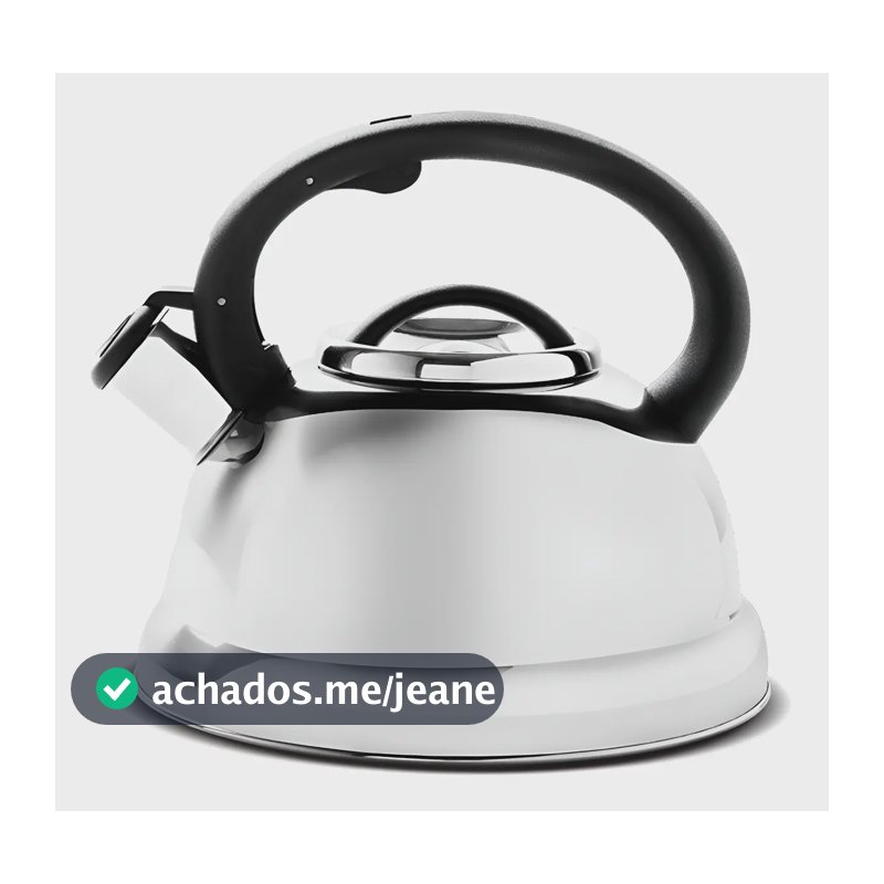 Chaleira Inox 2,7L Brinox C/Apito Fogão Gás Elétrico Indução