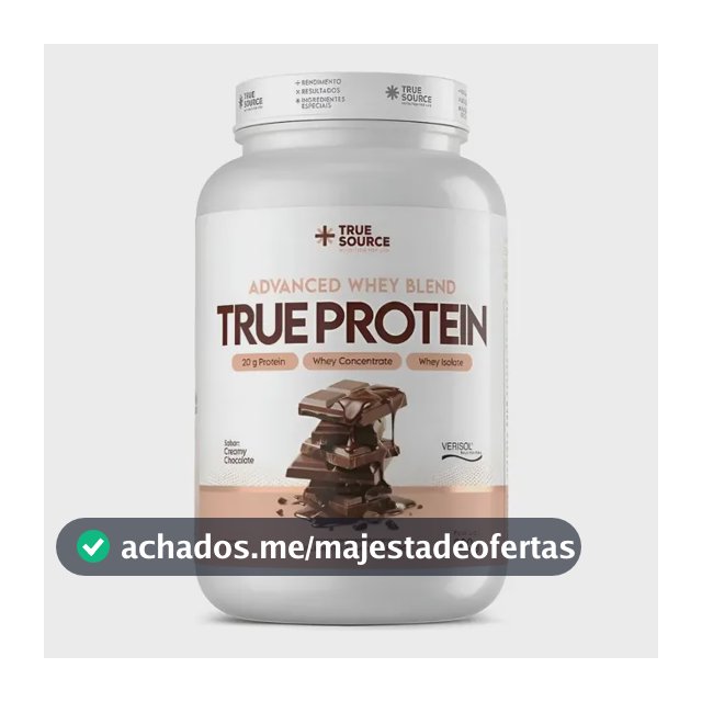 Whey Protein Isolado Concentrado Chocolate 900g True Source Chocolate