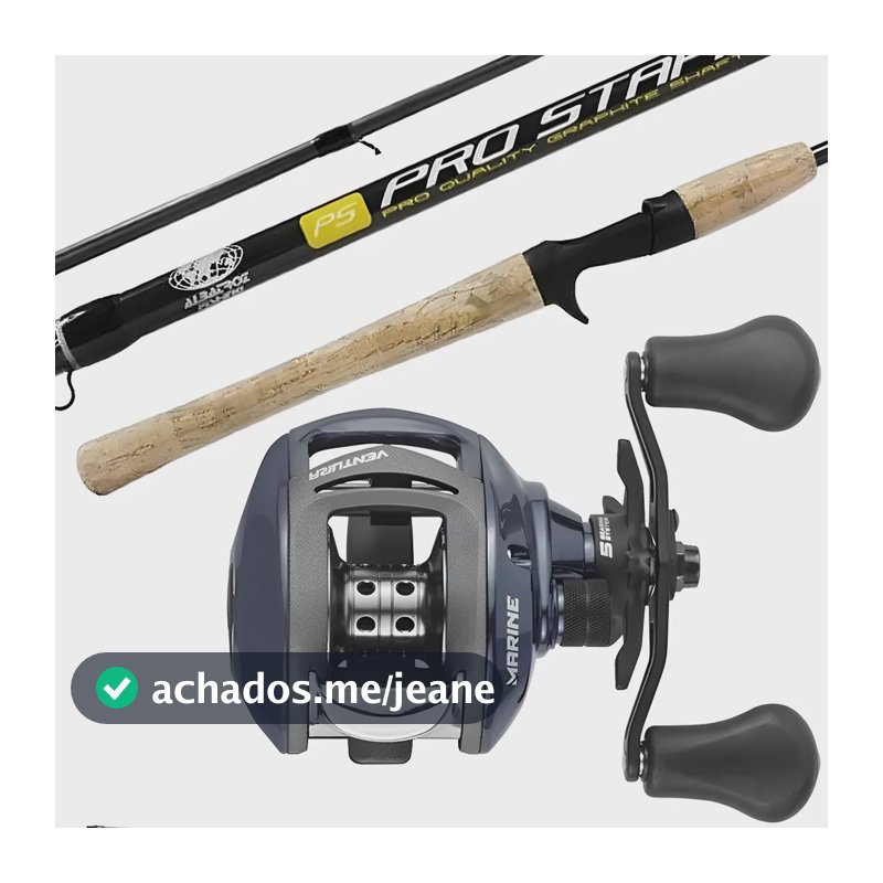 Carretilha Marine Sports Ventura Vt5 Vara Pro Staff Albatroz Direito Esquerda Pro Staff 1,80m 17lbs