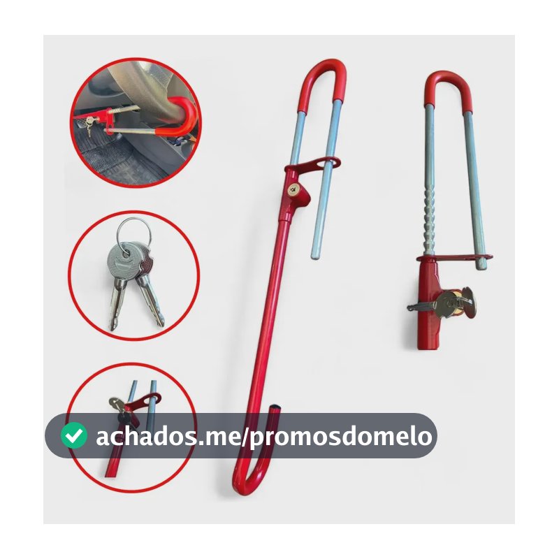 Trava Anti Furto Segurança Volante Direção Pedal Carro Aço