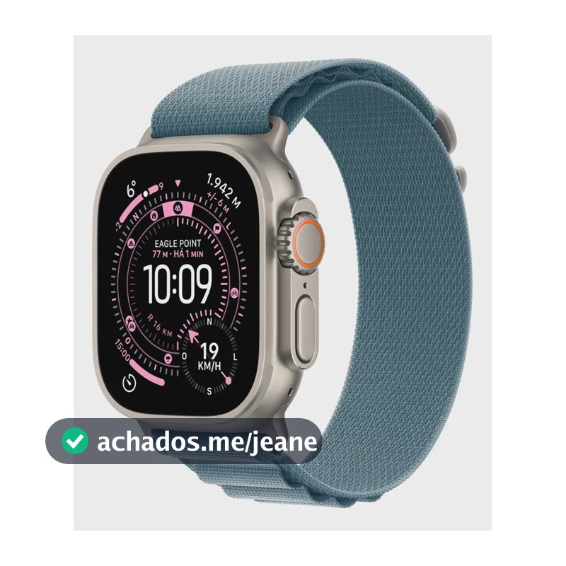 Apple Watch Ultra 3 GPS + Cellular • Caixa natural de titânio – 49 mm • Pulseira loop Alpina azul-clara – G - Distribuidor Autorizado