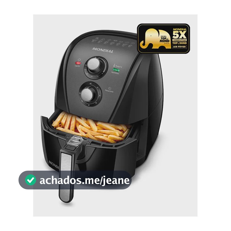 Fritadeira Sem Óleo Air Fryer 4l Mondial 1500w Afn-40-bft Preto 127v