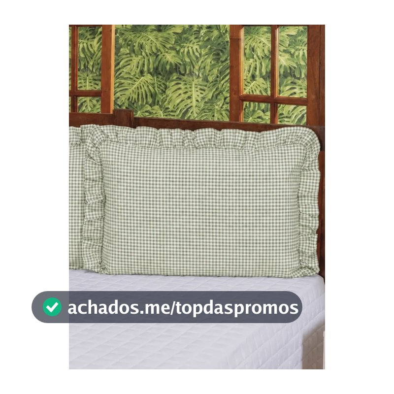 2 Fronhas (1par) De Babado Algodão Exclusivas Clássicas Xadrez Verde Estampas