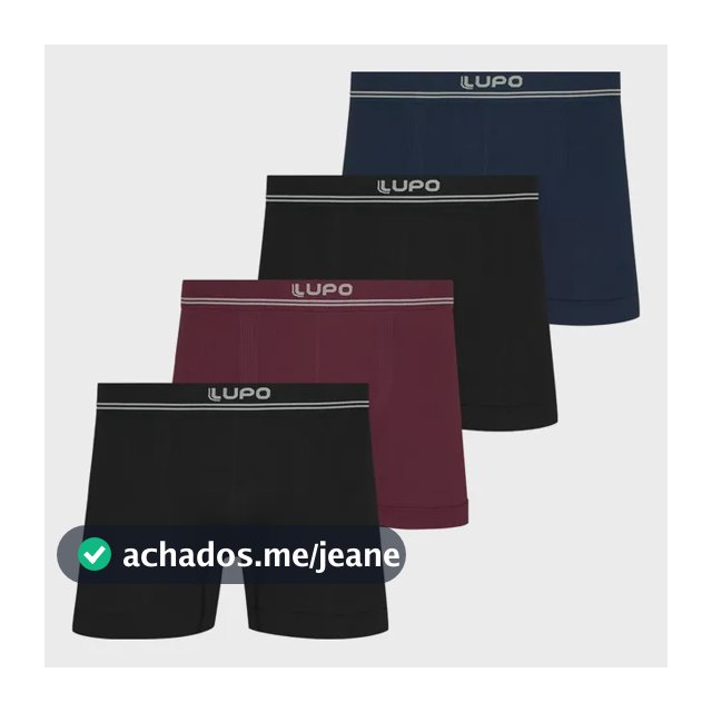 Kit 4 Cuecas Boxer Lupo Poliamida Sem Costura Box Original