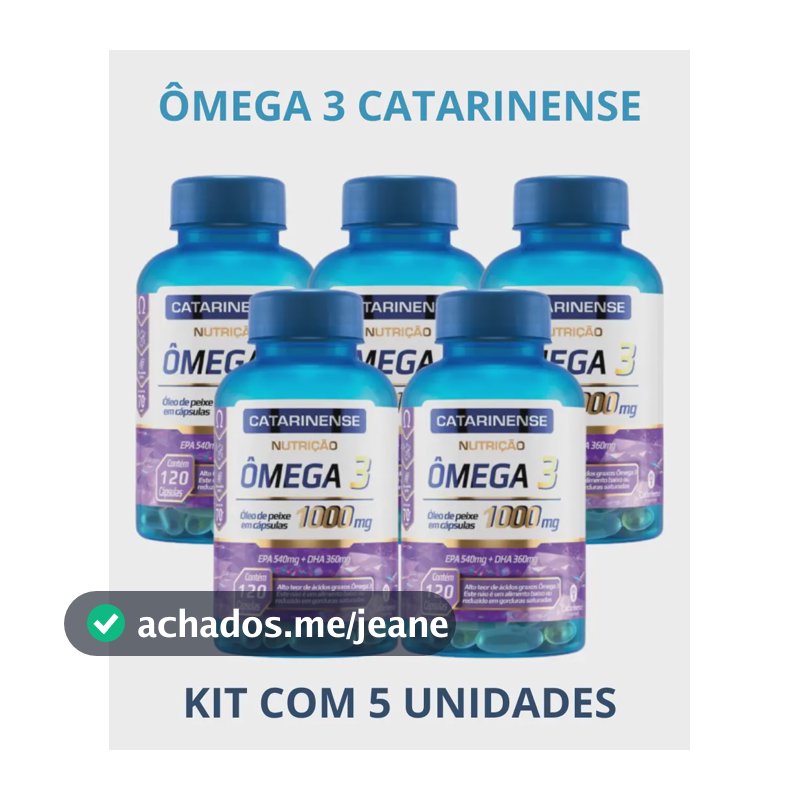 Ômega 3 1000mg Catarinense Epa 540mg em cápsula Sem sabor x 360g 5 kits de 120 un
