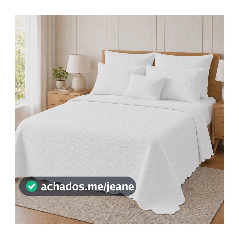 Cobre Leito Matelado Queen Dupla Face Ultrassônico Avulso Branco