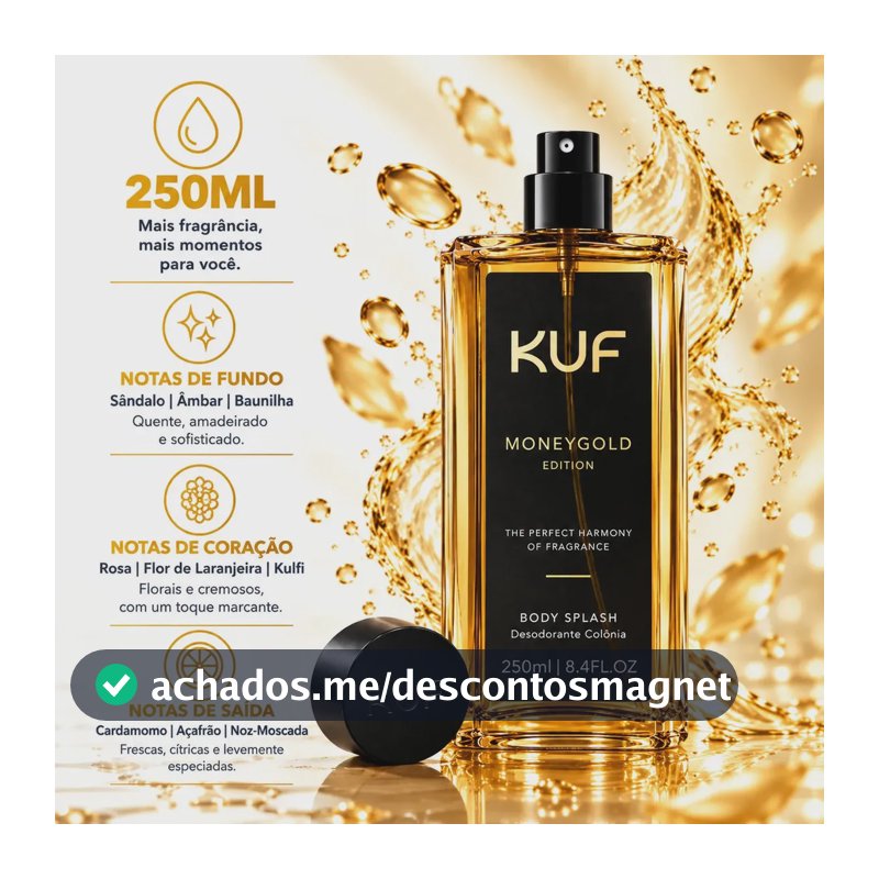 Body Splash Kuf Moneygold 250ml Masculino Importado