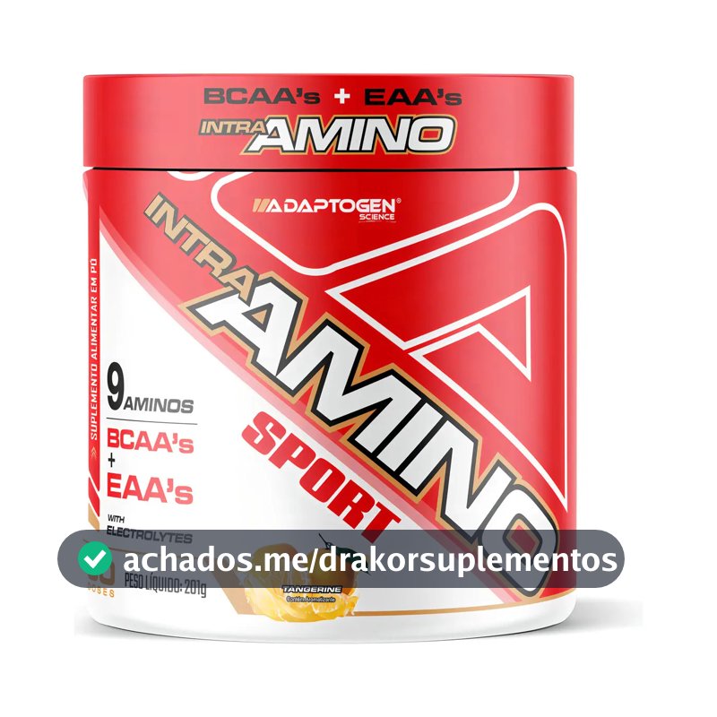 Suplemento Em Pó Adaptogen Science Intra Amino Sport Bcaa Sabor Tangerina Em Pote De 198g