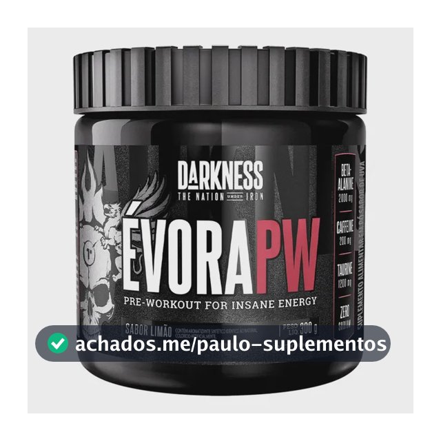 Suplemento em pó Darkness Pré Treino Alanina Évora PW sabor Limão x 300g