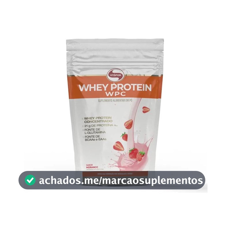 Whey Protein WPC Morango 900g Vitafor