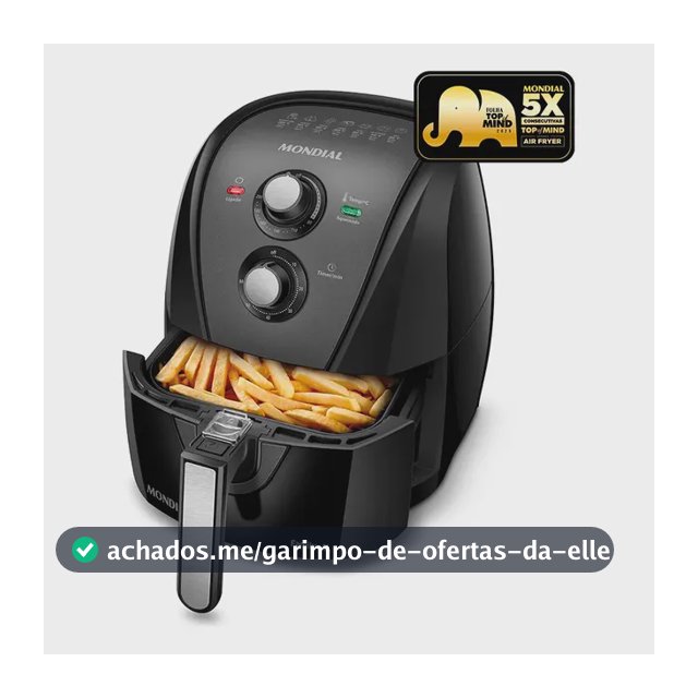 Fritadeira sem óleo air fryer 4L Mondial 1500W AFN-40-BFT
